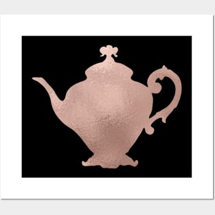 Rose gold teapot Posters and Art